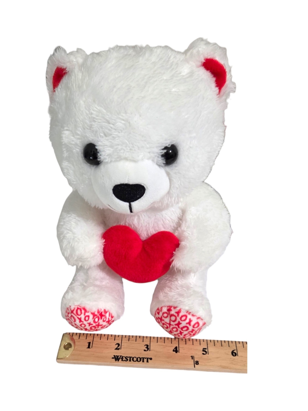 Hallmark 2019 White Plush Bear Holding Red Heart - Soft Cuddly Toy - Picture 9 of 12